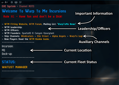 Warp to Me IncursionsのMotD Warp to Me IncursionsのMotD